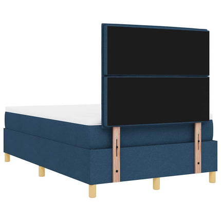Box spring seng med madras med hovedgærde Blå 120 x 200 cm Stof
