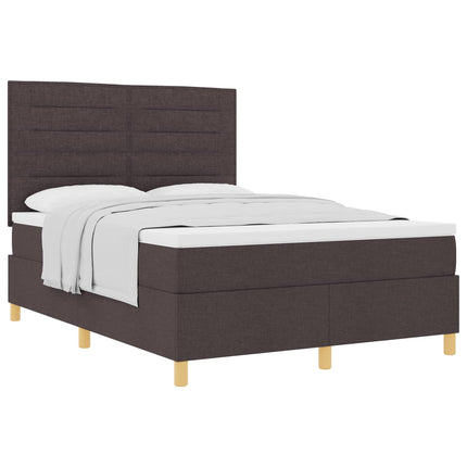Box spring seng med madras Mørk Brun 140 x 190 cm Stof