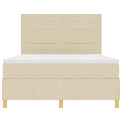 Box spring seng med madras Creme 140 x 200 cm Stof