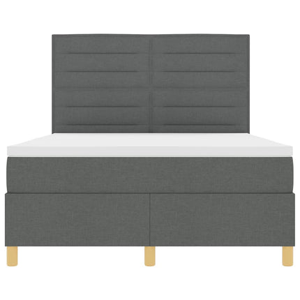 Box spring seng med madras Mørkegrå 160 x 200 cm Stof