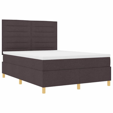 Box spring seng med madras Mørk Brun 160 x 200 cm Stof