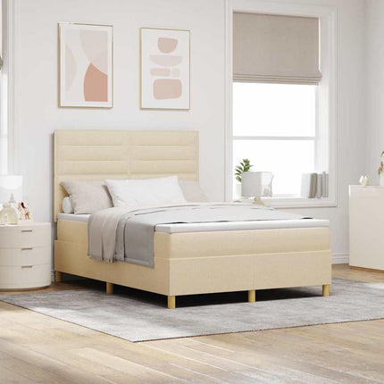 Box spring seng med madras Creme 160 x 200 cm Stof