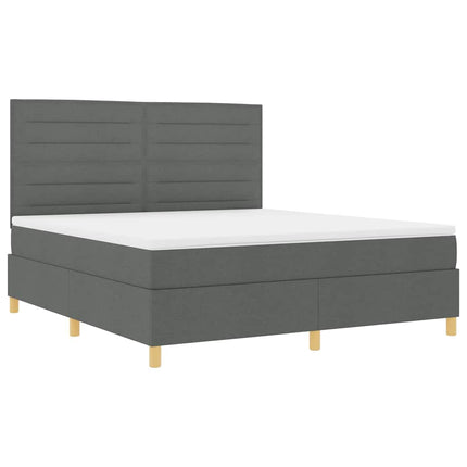 Box spring seng med madras Mørkegrå 180 x 200 cm Stof