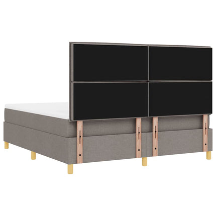 Box spring seng med hovedgærde Gråbrun 180 x 200 cm Stof