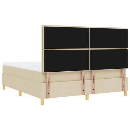Box spring seng med madras Creme 180 x 200 cm Stof