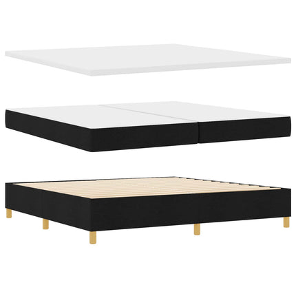 Box spring seng med hovedgærde Sort 200 x 200 cm Stof