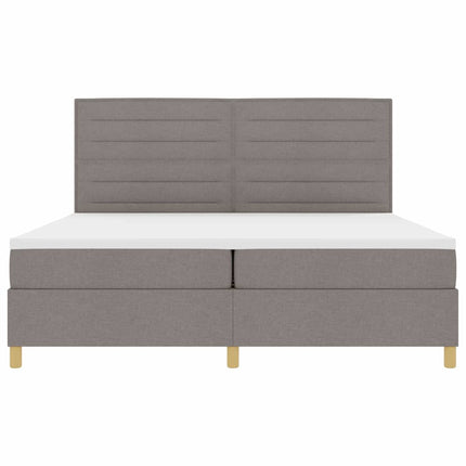 Box spring seng med hovedgærde Gråbrun 200 x 200 cm Stof