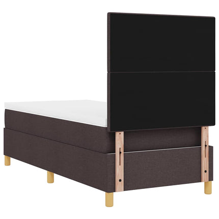 Box spring seng med hovedgærde Mørk Brun 100 x 200 cm Stof