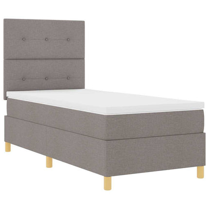 Box spring seng med hovedgærde Gråbrun 100 x 200 cm Stof