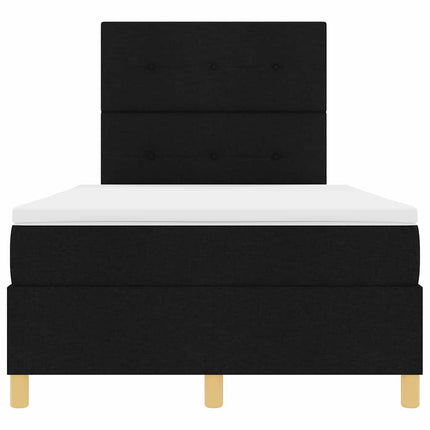 Box spring seng med hovedgærde Sort 120 x 190 cm Stof