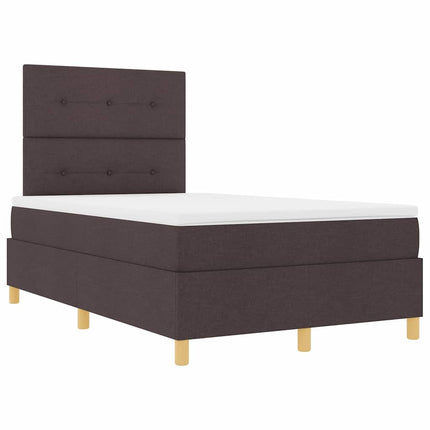Box spring seng med hovedgærde Mørk Brun 120 x 190 cm Stof