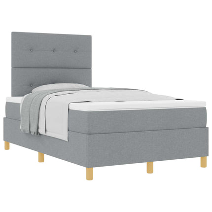 Box spring seng med hovedgærde Lysegrå 120 x 200 cm Stof