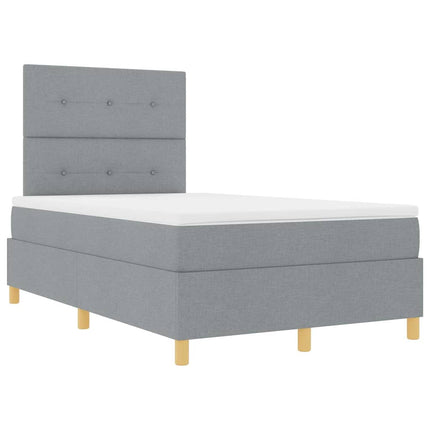 Box spring seng med hovedgærde Lysegrå 120 x 200 cm Stof