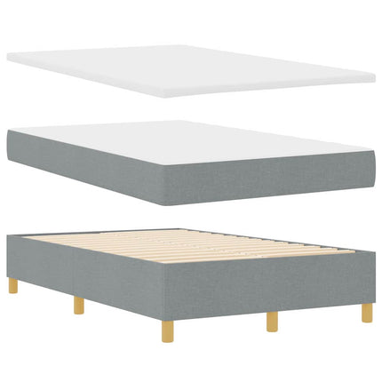 Box spring seng med hovedgærde Lysegrå 120 x 200 cm Stof