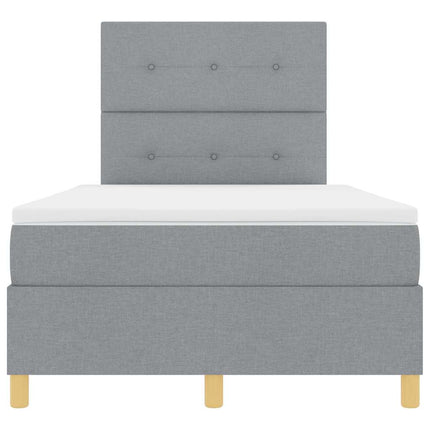Box spring seng med hovedgærde Lysegrå 120 x 200 cm Stof