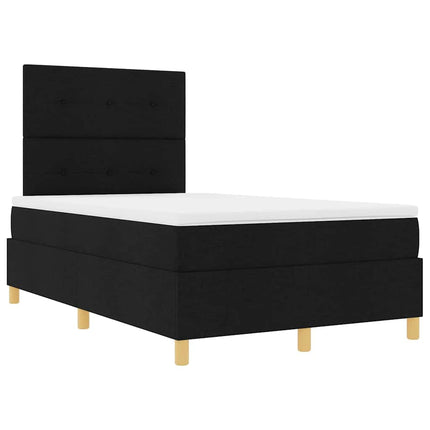 Box spring seng med hovedgærde Sort 120 x 200 cm Stof