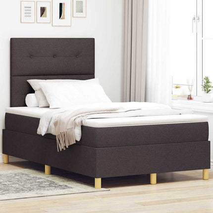 Box spring seng med hovedgærde Mørk Brun 120 x 200 cm Stof