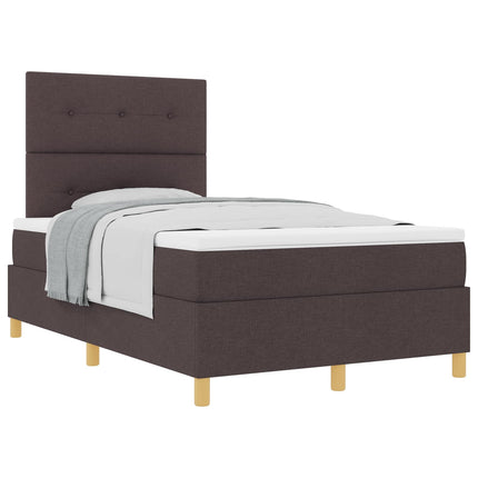 Box spring seng med hovedgærde Mørk Brun 120 x 200 cm Stof