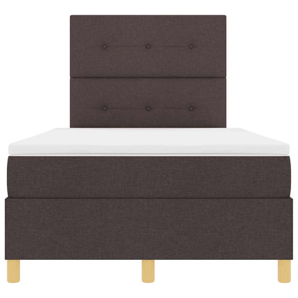 Box spring seng med hovedgærde Mørk Brun 120 x 200 cm Stof