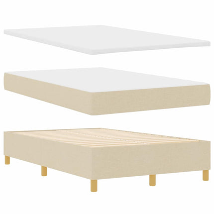 Box spring seng med hovedgærde Creme 120 x 200 cm Stof