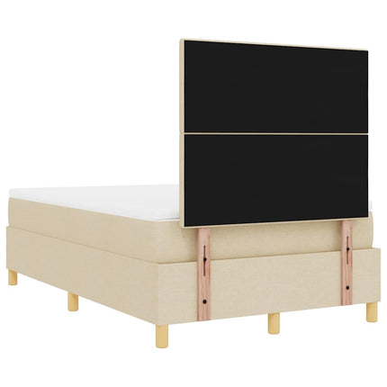 Box spring seng med hovedgærde Creme 120 x 200 cm Stof