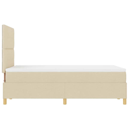 Box spring seng med hovedgærde Creme 120 x 200 cm Stof