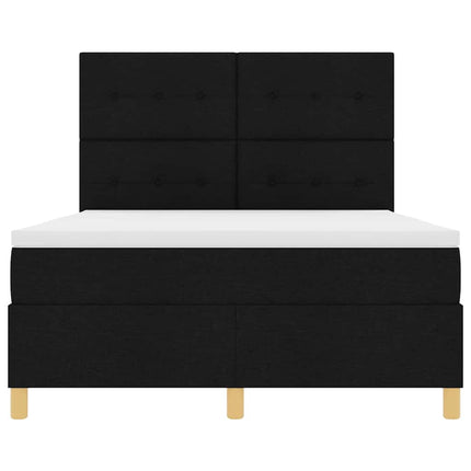 Box spring seng med madras Sort 140 x 200 cm Stof