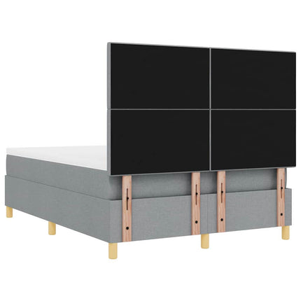 Box spring seng med hovedgærde Lysegrå 160 x 200 cm Stof