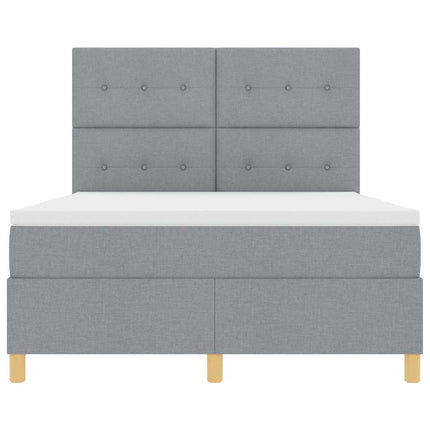 Box spring seng med hovedgærde Lysegrå 160 x 200 cm Stof