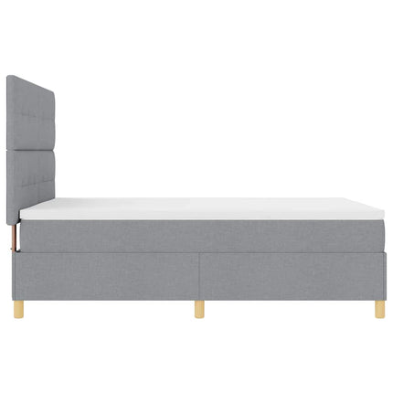 Box spring seng med hovedgærde Lysegrå 160 x 200 cm Stof