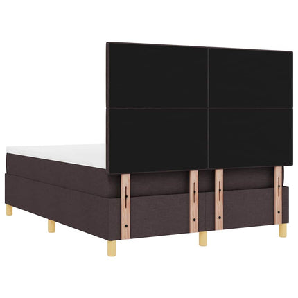 Box spring seng med hovedgærde Mørk Brun 160 x 200 cm Stof