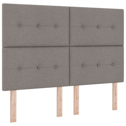 Box spring seng med hovedgærde Gråbrun 160 x 200 cm Stof