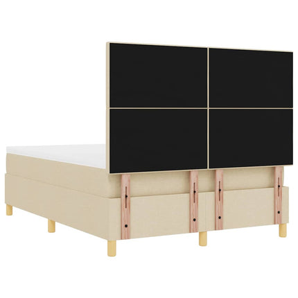 Box spring seng med hovedgærde Creme 160 x 200 cm Stof