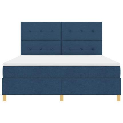 Box spring seng med hovedgærde Blå 180 x 200 cm Stof