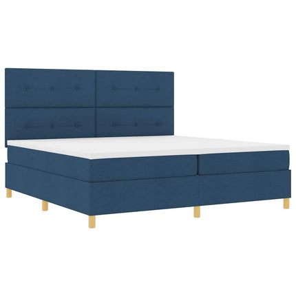 Box spring seng med hovedgærde Blå 200 x 200 cm Stof
