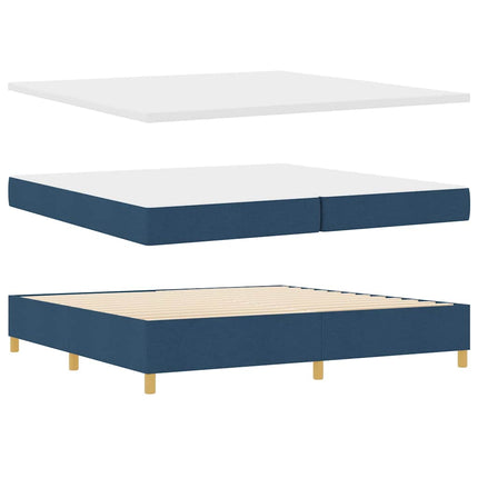 Box spring seng med hovedgærde Blå 200 x 200 cm Stof