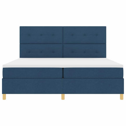 Box spring seng med hovedgærde Blå 200 x 200 cm Stof