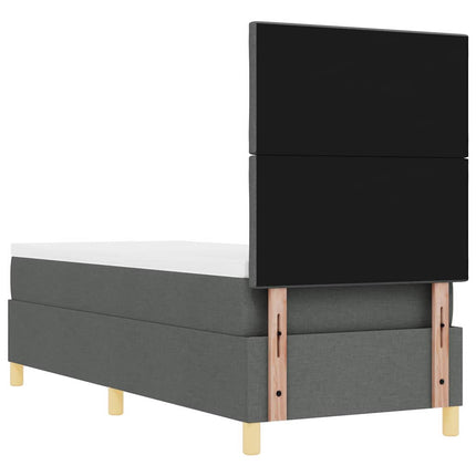 Box spring seng med hovedgærde Mørkegrå 80 x 200 cm Stof