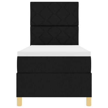 Box spring seng med hovedgærde Sort 80 x 200 cm Stof