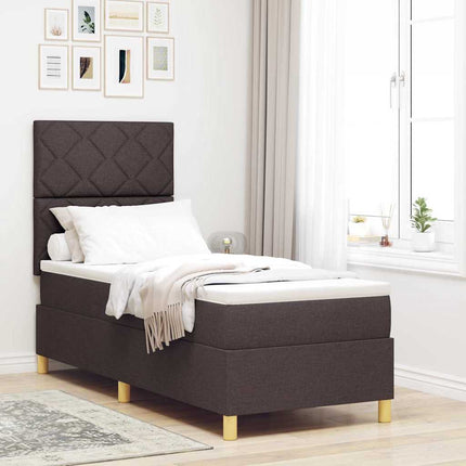 Box spring seng med hovedgærde Mørk Brun 80 x 200 cm Stof