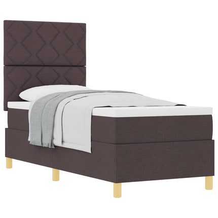 Box spring seng med hovedgærde Mørk Brun 80 x 200 cm Stof