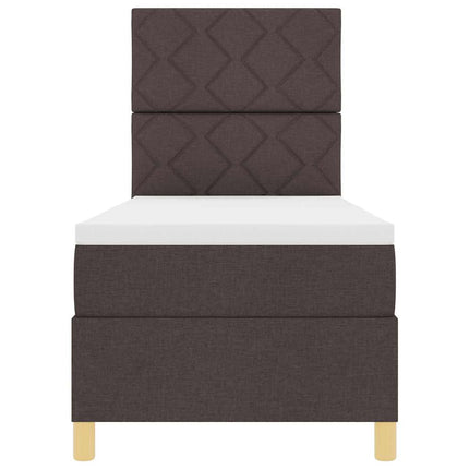 Box spring seng med hovedgærde Mørk Brun 80 x 200 cm Stof