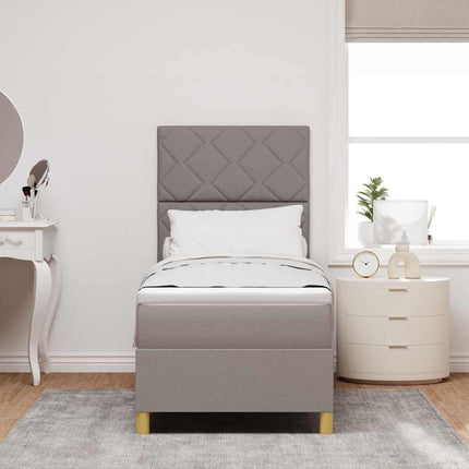 Box spring seng med hovedgærde Gråbrun 80 x 200 cm Stof