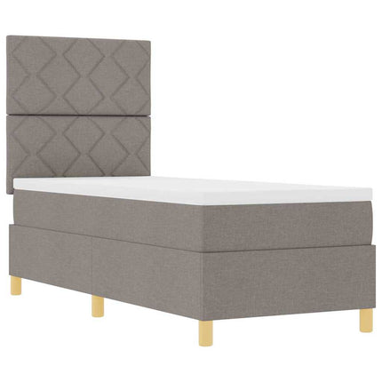 Box spring seng med hovedgærde Gråbrun 80 x 200 cm Stof