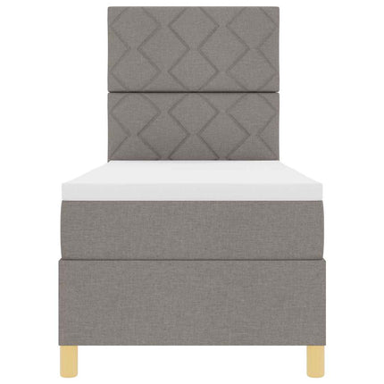 Box spring seng med hovedgærde Gråbrun 80 x 200 cm Stof