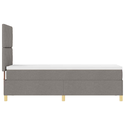 Box spring seng med hovedgærde Gråbrun 80 x 200 cm Stof