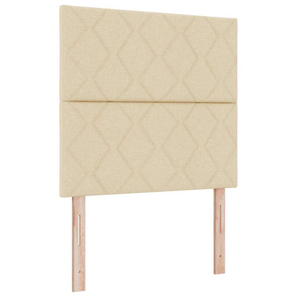 Box spring seng med hovedgærde Creme 90 x 190 cm Stof