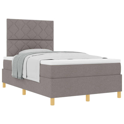 Box spring seng med hovedgærde Gråbrun 120 x 190 cm Stof
