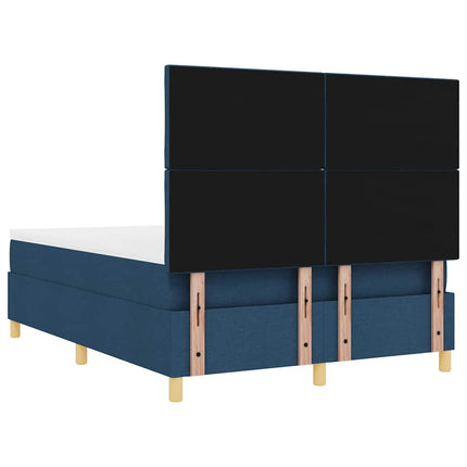 Box spring seng med hovedgærde Blå 140 x 190 cm Stof