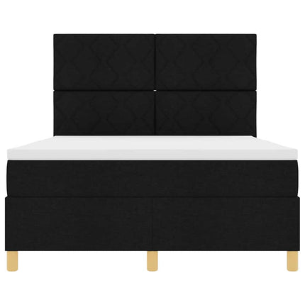Box spring seng med hovedgærde Sort 160 x 200 cm Stof